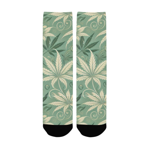 LEAVES_WELLNESS_JANEDOPE Women's Custom Socks - JANE DOPE