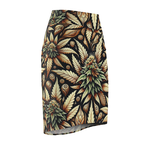 Batik Buds Pencil Skirt