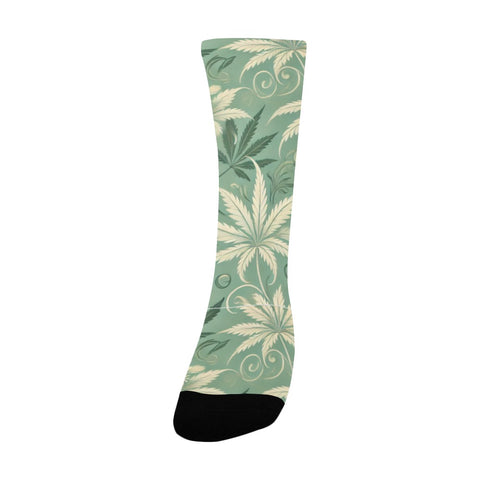 LEAVES_WELLNESS_JANEDOPE Women's Custom Socks - JANE DOPE