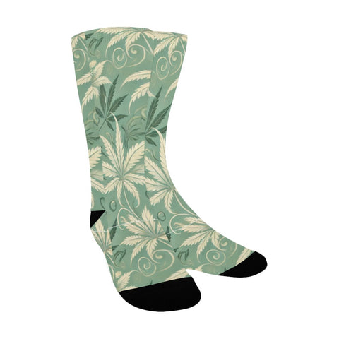 LEAVES_WELLNESS_JANEDOPE Women's Custom Socks - JANE DOPE